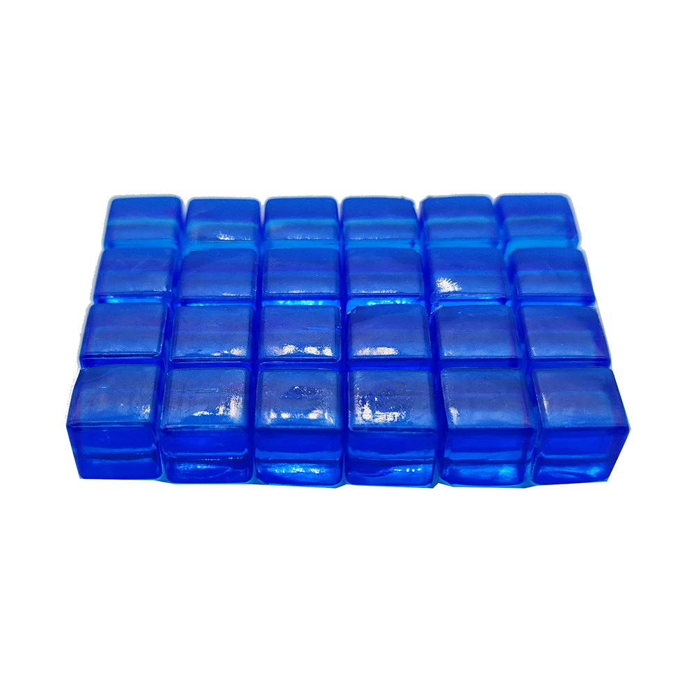 50Pcs/set 8mm Transparent blue Cubes  With Right Angle Sieve For Puzzle Board Games