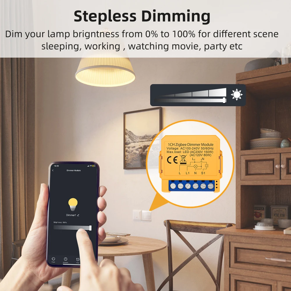 Imagem -03 - Avatto-tuya Módulo Interruptor de Luz Dimmer Inteligente Wifi Zigbee Gang Gang App Controle Remoto para Alexa Google Home