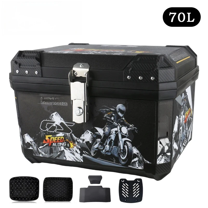 

70L Large Capacity Universal Motorcycle Rear Tail Box Multifunctional Luggage Storage Box