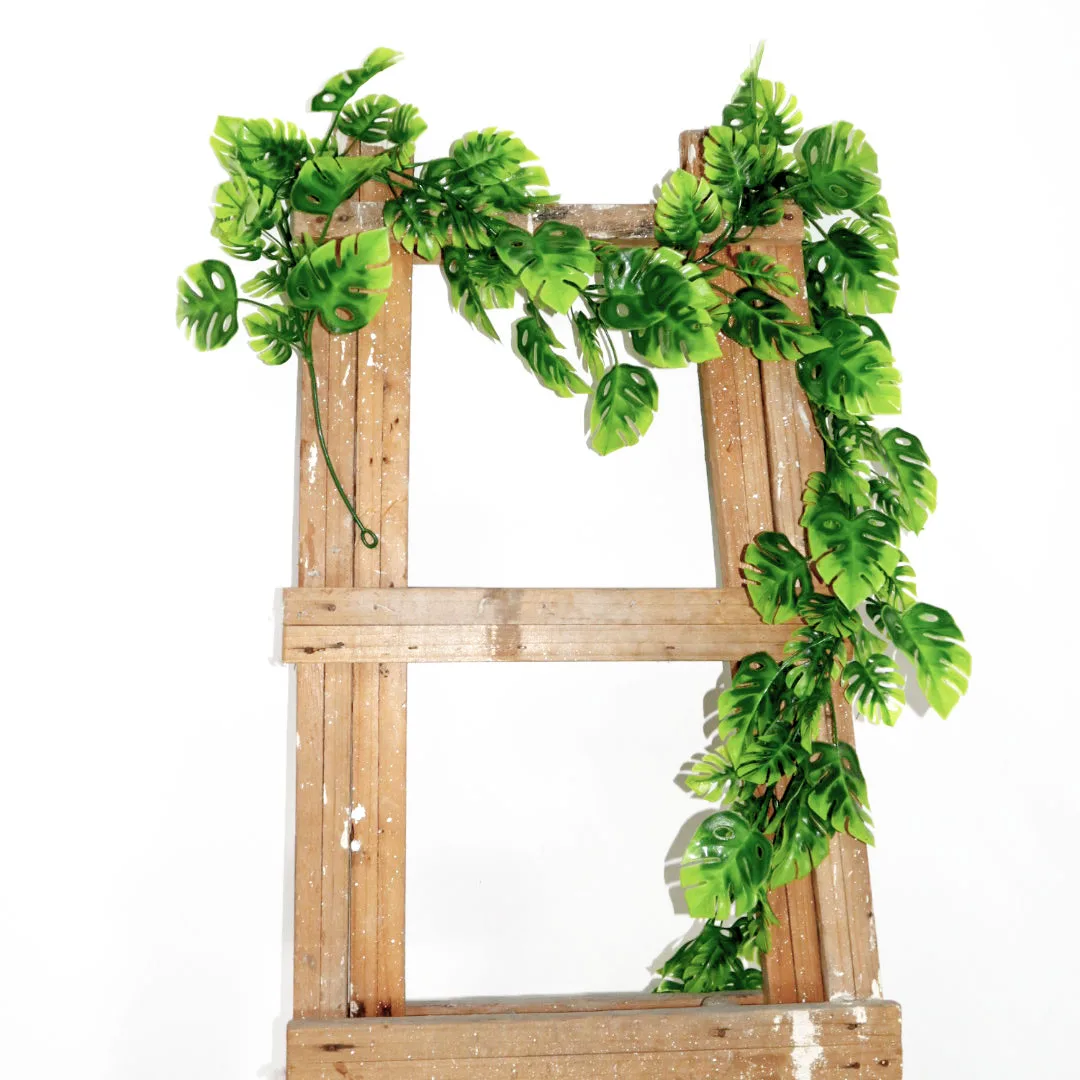 Guirlande de plante verte Monstera artificielle 1 pièce, fausse plante suspendue de vigne, adaptée aux décorations extérieures, de mariage et de fiançailles, fausse plante de feuilles suspendues qui