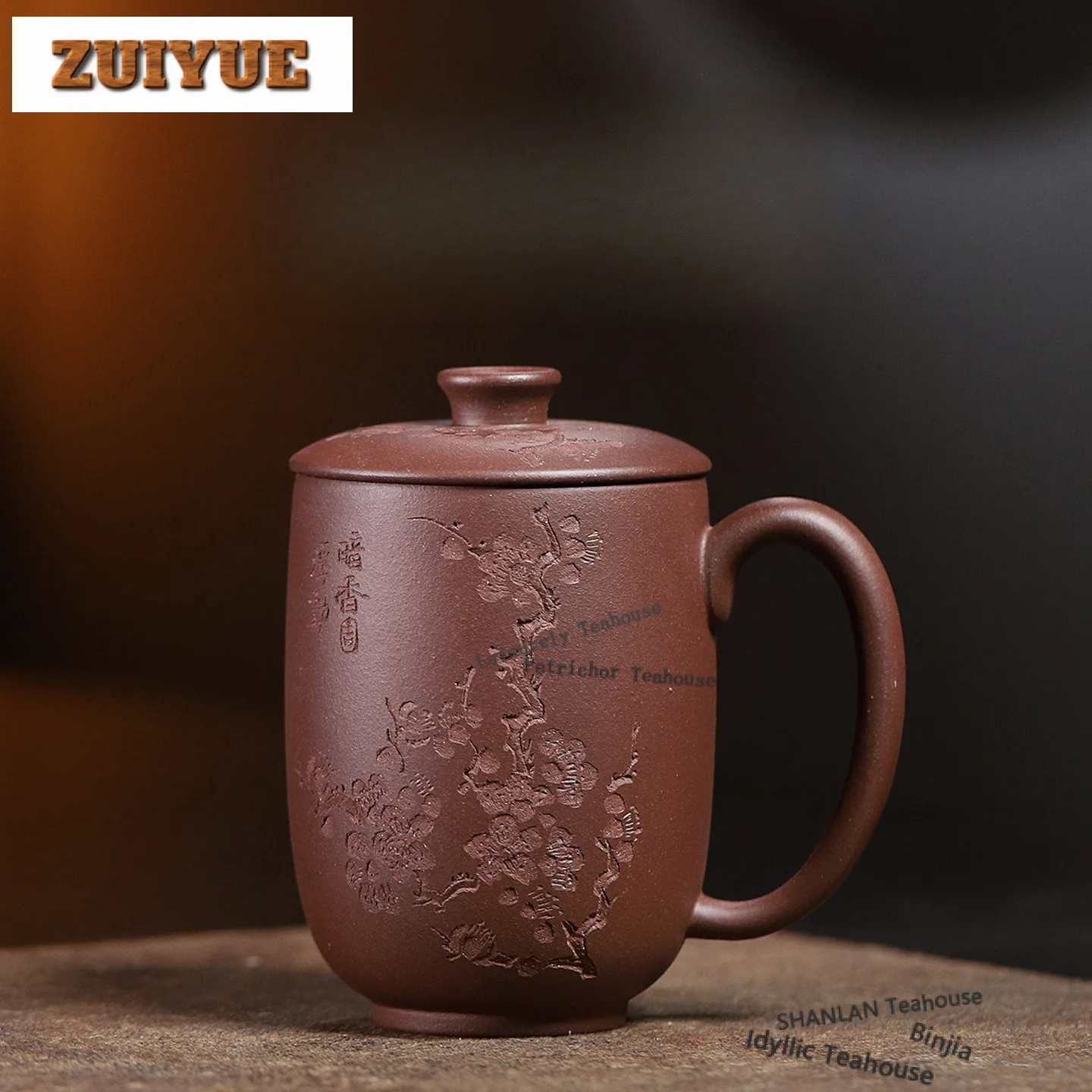 

240ml Yixing Purple Clay Plum Blossom Coffee Mug Beer Cup Afternoon Tea Mug Household Personal Office Water Cup Tea Items Gift