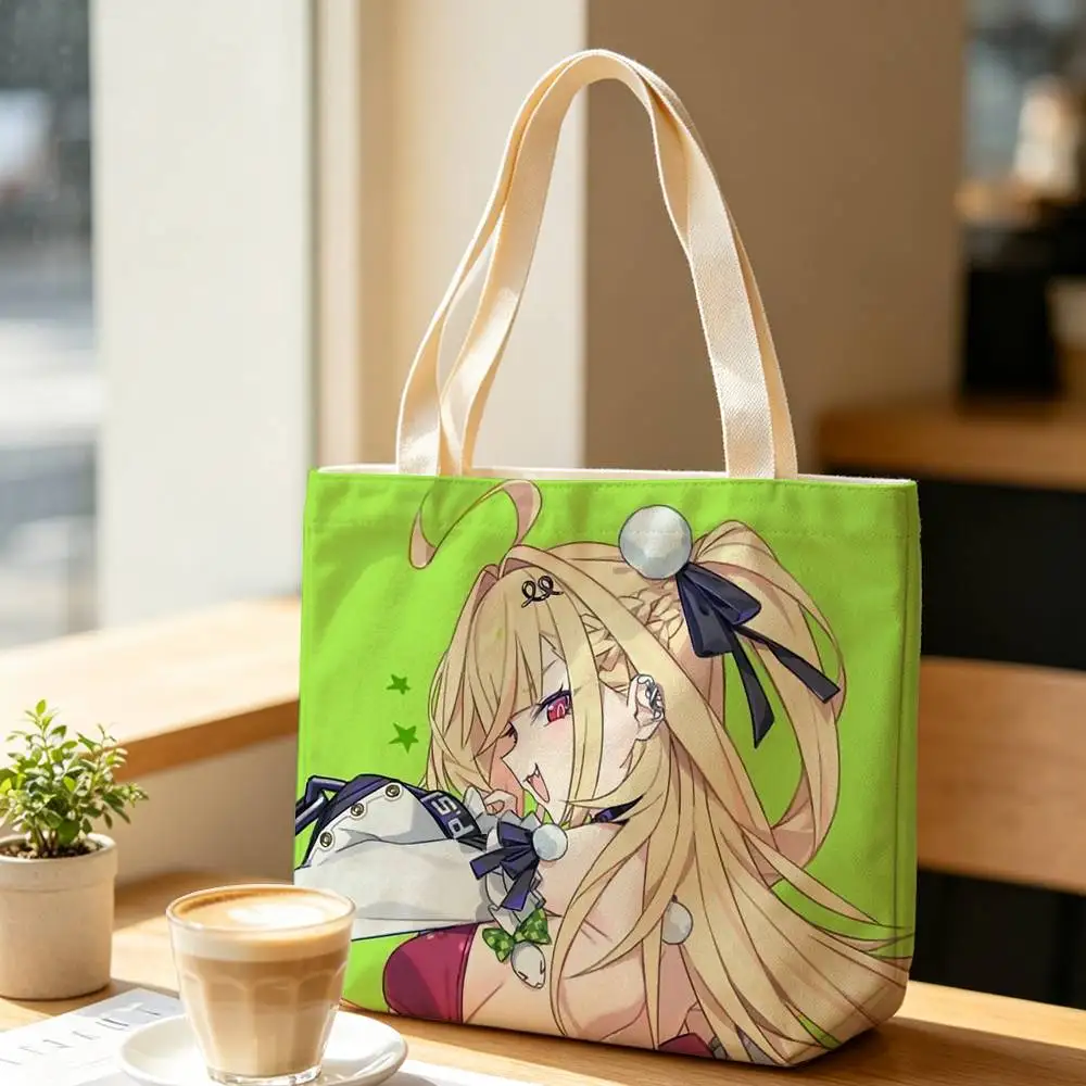 Zenless ZZZ C-Cissia Large Capacity Cotton Polyester Shoulder Tote Bag Zipper Handbag for Shopping Daily 5