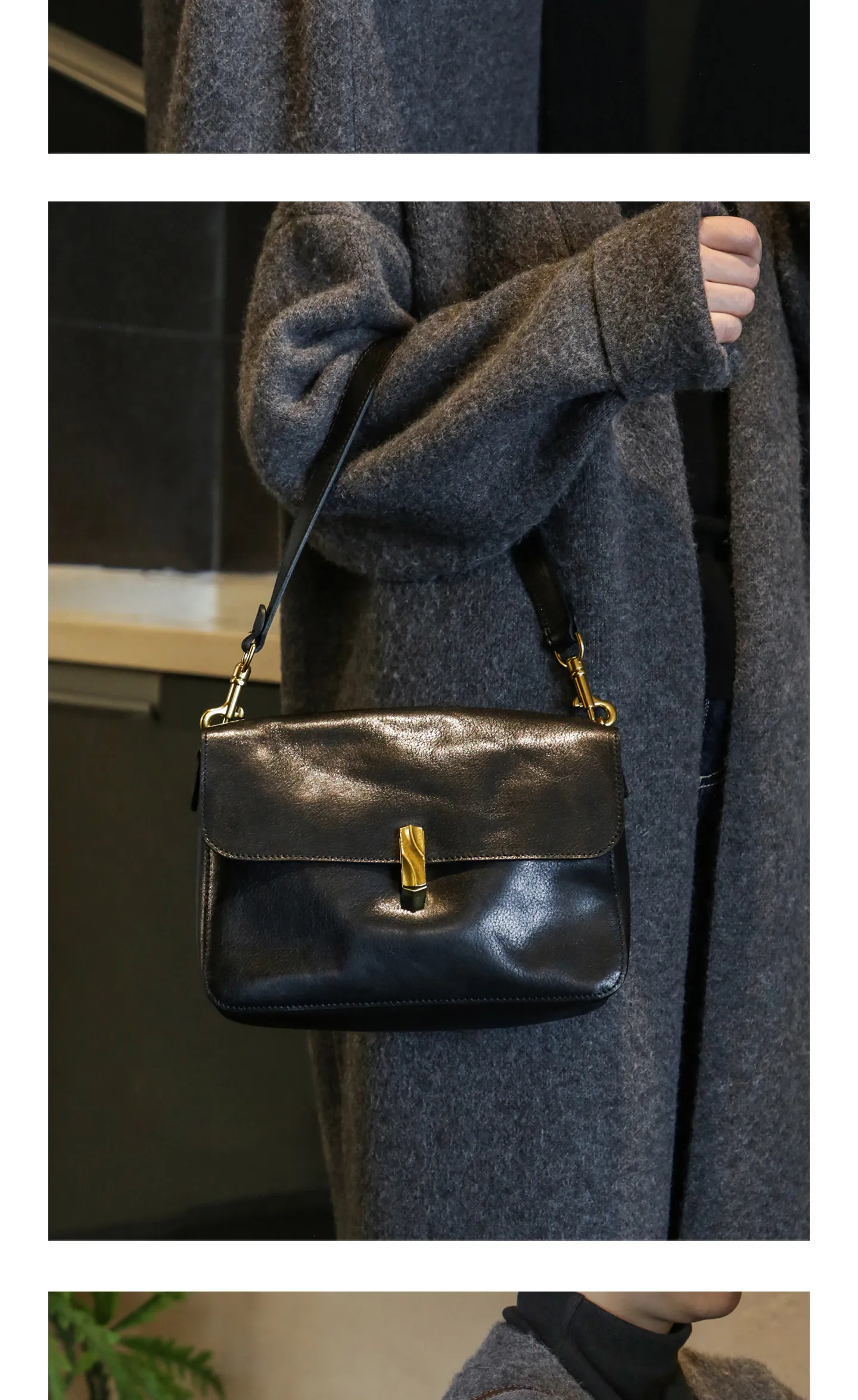 PNDME Vintage Luxus-Umhängetasche aus pflanzlich gegerbtem Rindsleder für Damen, Outdoor-Umhängetasche aus echtem Leder mit großem Fassungsvermögen für Damen. – Detail 13