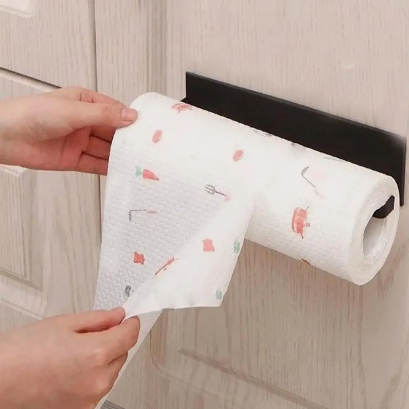 

1pc-Toilet Tissue Holder Self-adhesive Cloth Holder Roll Paper Holder Cling Film Storage Rack Wall Mounted Storage Rack