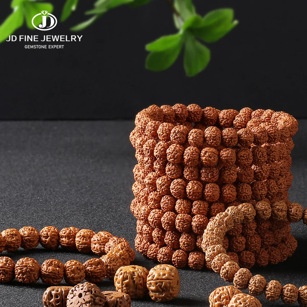 JD натуральный браслет для защиты семян Рудракша, регулируемые четки для положительной энергии и удачи, духовный подарок для медитации