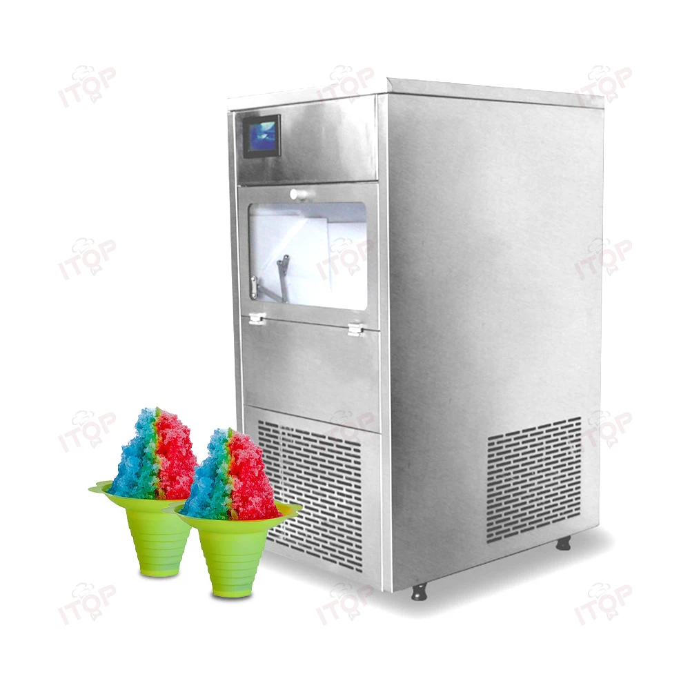 Automatic Pellet Snow Ice Maker 85kg Supermarket Seafood Fresh Keeping Crushed Ice Cube Maker