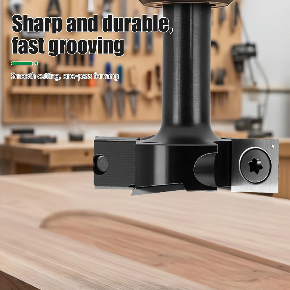LAVIE 1pc 8mm & 1/2 Shank T-Slot Router Bit 2 Flute Or 4 Flute Wood Milling Cutter For T-Shaped Grooving X08C2051BK