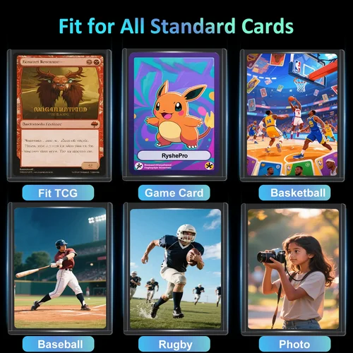 Imagen 2 del producto Tarjetas comerciales TopLoaders Protectores de plástico duro de 3 ""X 4"" Protección 100% UV 100 cargadores superiores + 100 fundas para tarjetas internas + 1 caja de PP