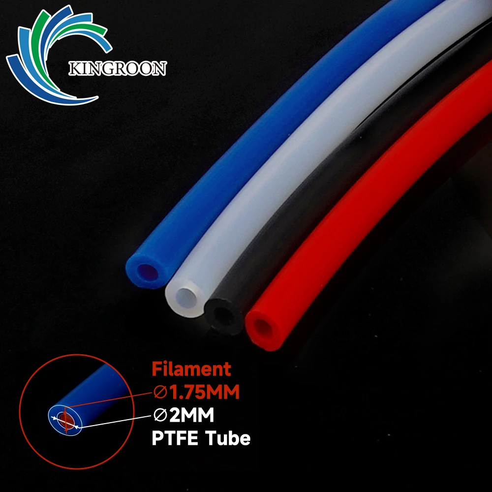 KINGROON 2x4mm PTFE Tube Pipe For 3D Printer Bowden Extruder J-head 1.75mm Filament ID 2mm OD 4mm TL-Feeder hotend tube 1 Meter