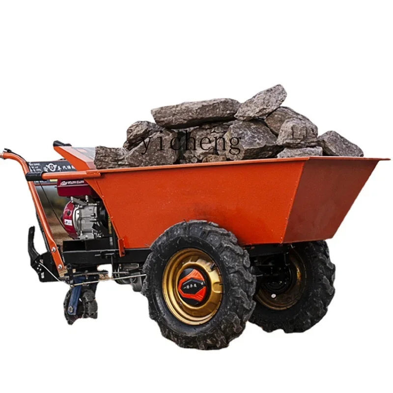 1-u10 Gray Bucket Truck Transport Pull Goods Agricultural Dump Building Trolley Climbing Mountain Road Three-Wheel Load