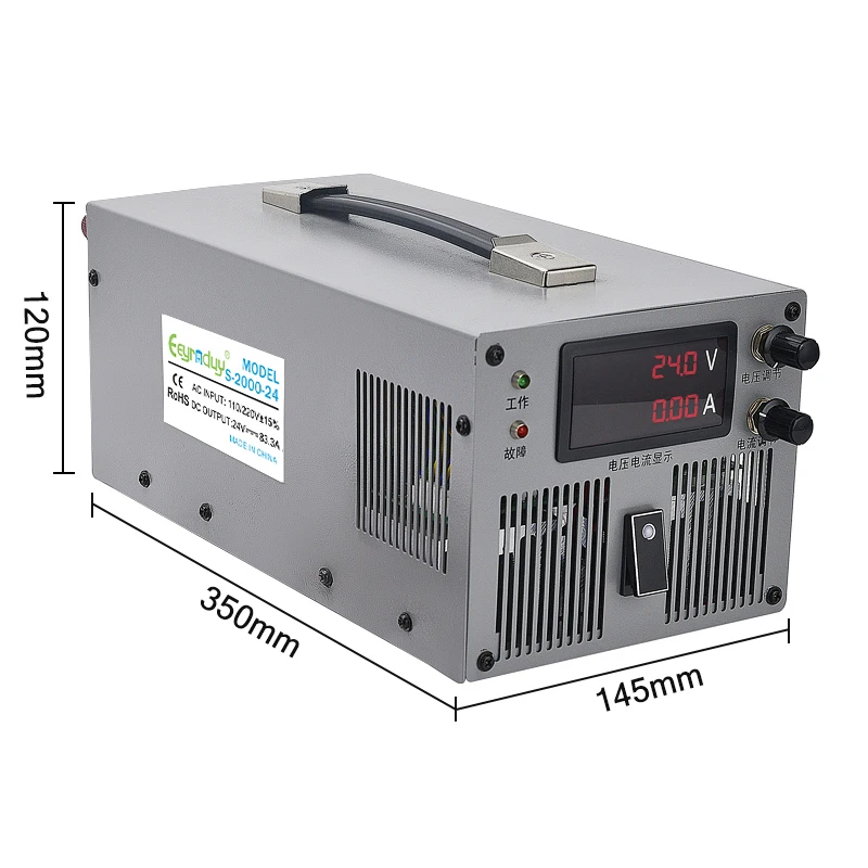 AC to DC12V 24V 36V 60V 80V 110V 130V Digital Display Switching Power Supply 1500W 1800W 2000W High Power DC Power Supply