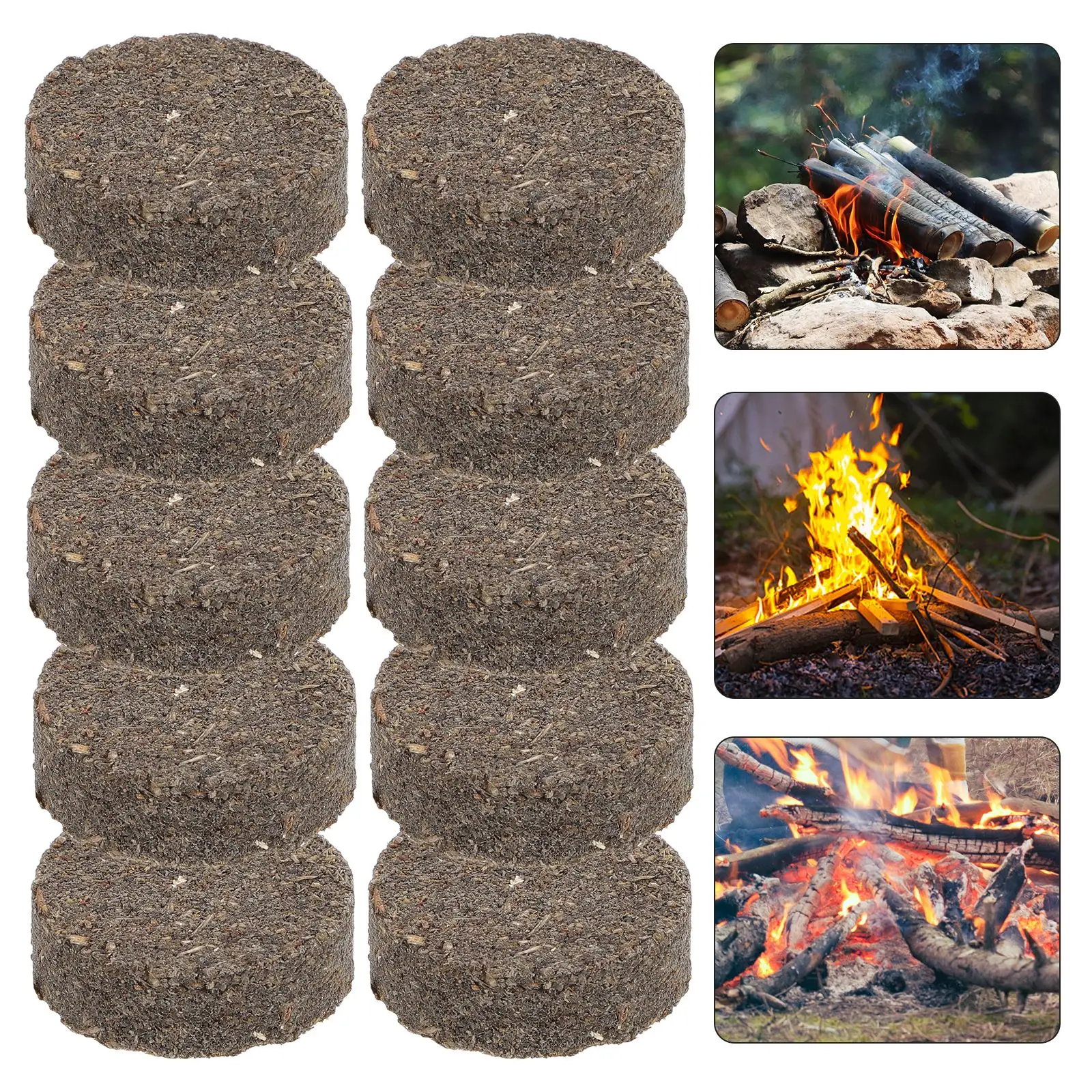 

10Pcs Wood Kindling Blocks Fire Starter Burning tool Charcoal Ignition Blocks Outdoor Survival Wood Firelighters Camping Picnic