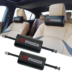 1/2pcs Car Neck Headrest Pillow Auto Seat Head Support Neck Rest Carbon fiber For Mazda MS 3 6 BK GG GJ CX3 CX5 CX-8 MX5 Axela