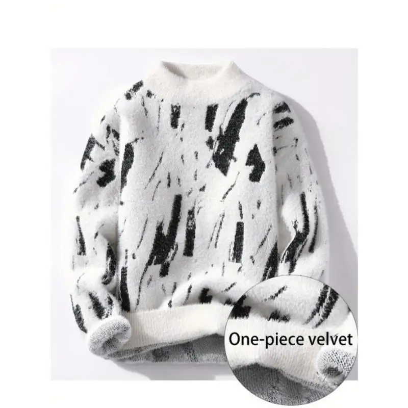 

Men's Knitted Sweater Thiened Coolmax Fiber Ciwalk Collar Nine Sve Brand Emblem Knwear New Arrival