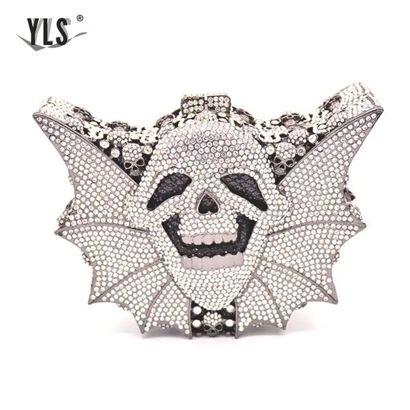 

Vintage Handbags Clutch Crystal Clutch Fancy Bags Wild Skull Design Women New Handbags Crossbody Messerger Bags in YLS-SK05