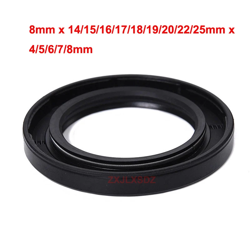 

ID 8mm Nitrile Rubber TC Double Lip Oil Seal NBR Rubber Sealing Gasket 8mm x 14/15/16/17/18/19/20/22/25mm x 4/5/6/7/8mm