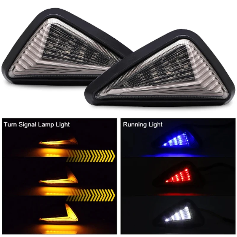 Motorcycle LED Turn Signal Light Flush Mount Blinker 12V 10mm Flowing Water Triangle LED Flashing For Motorcycle Indicator Lamp