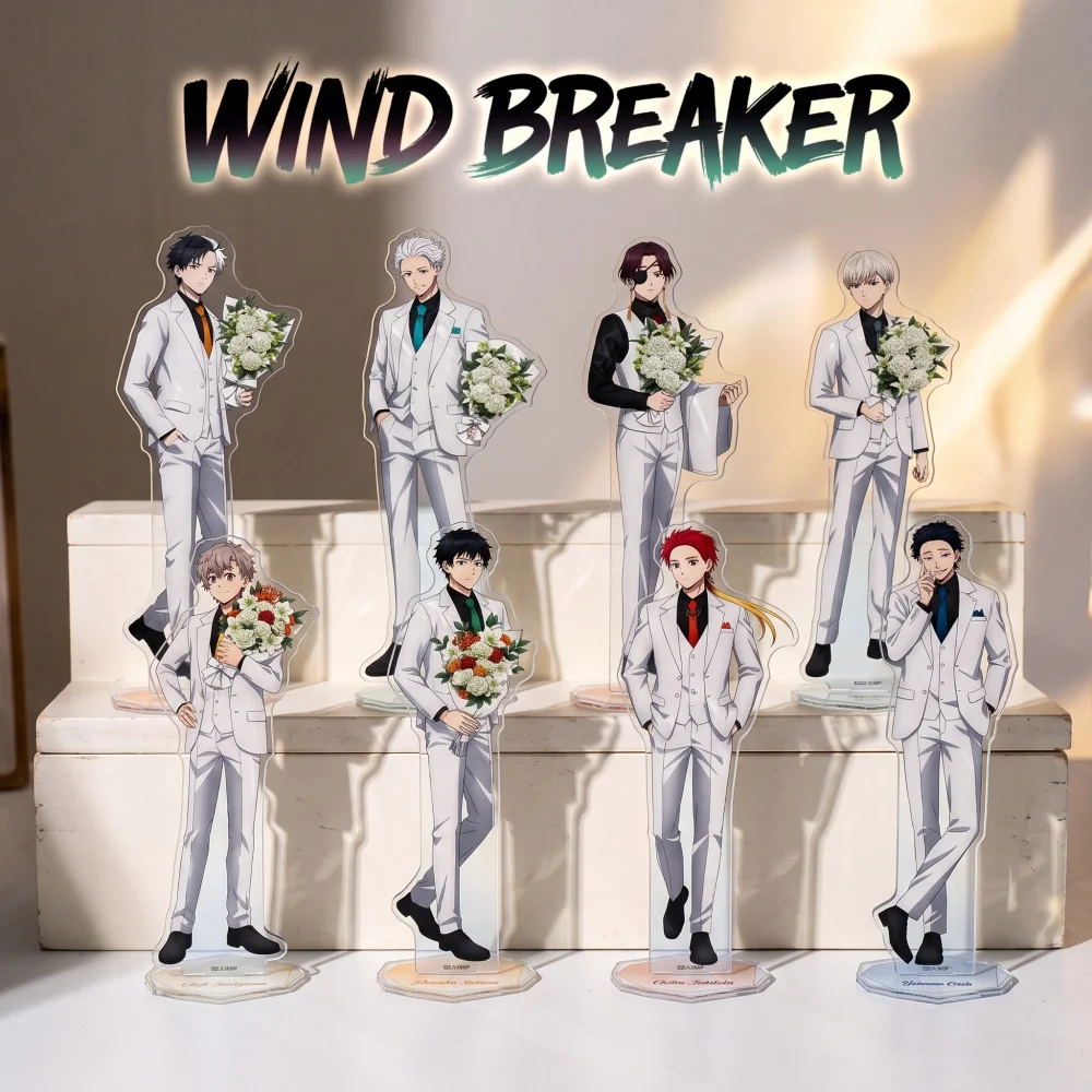 WIND BREAKER Sakura Ren Suo Hajime White Suit 15CM Acrylic Stand Keychain 2026 New Anime Stand Home Decoration Birthday Present