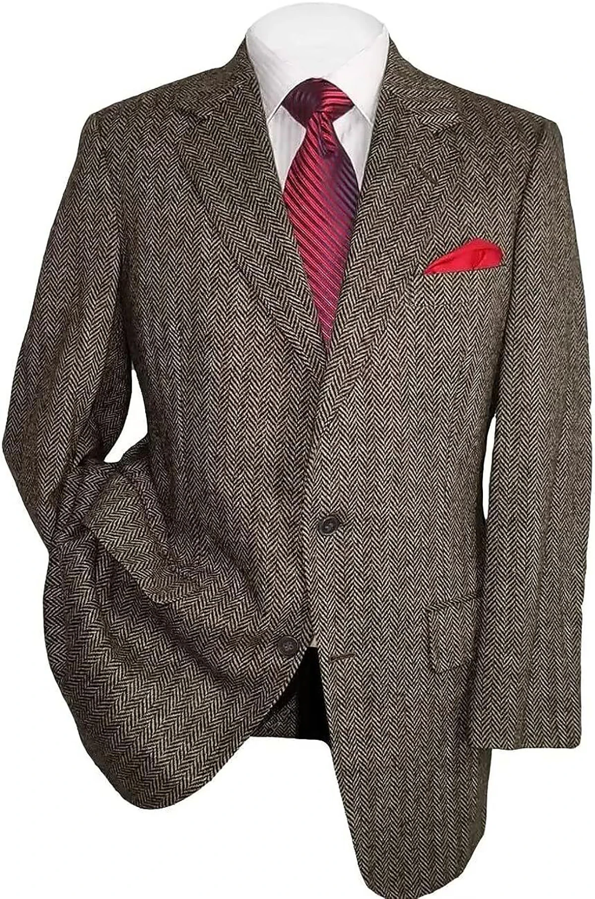 Smoking Slim Fit Herringbone dos homens, desgaste do noivo, jaqueta só para escritório comercial, lapela entalhe, blazer de casamento, outono, inverno