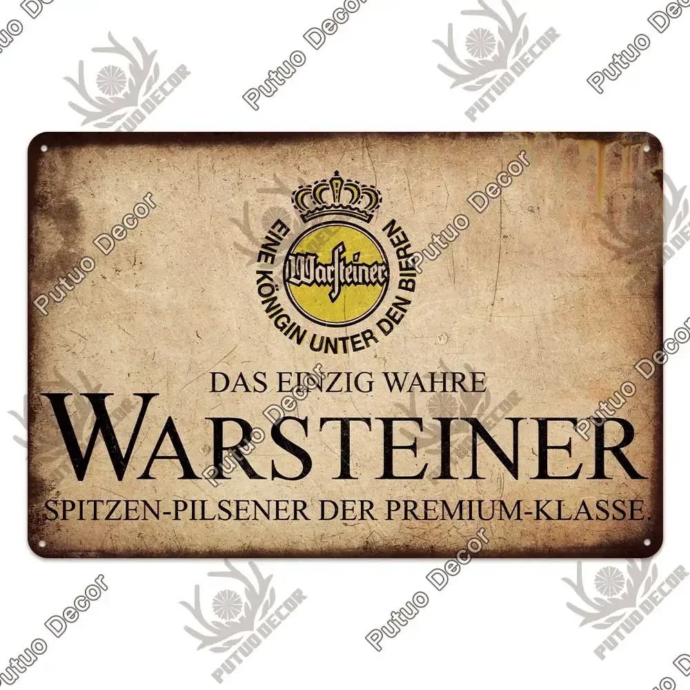Putuo Decor Bier Merk Metalen Bord Vintage Tin Bord Decoratieve Plaquette Muur Decor Bar Pub Man Grot Woonkamer Decoratie
