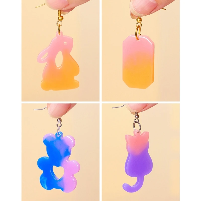 Molde silicona Flexible para pendientes animales geométricos DIY para entusiastas del bricolaje