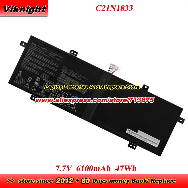 

Аккумулятор C21N1833 7.7V 6100mAh 47Wh для 14 UX431FA UX431FL UX431FN V431FA V431FL S14 S431FA S431FL K431FA K431FL UM431