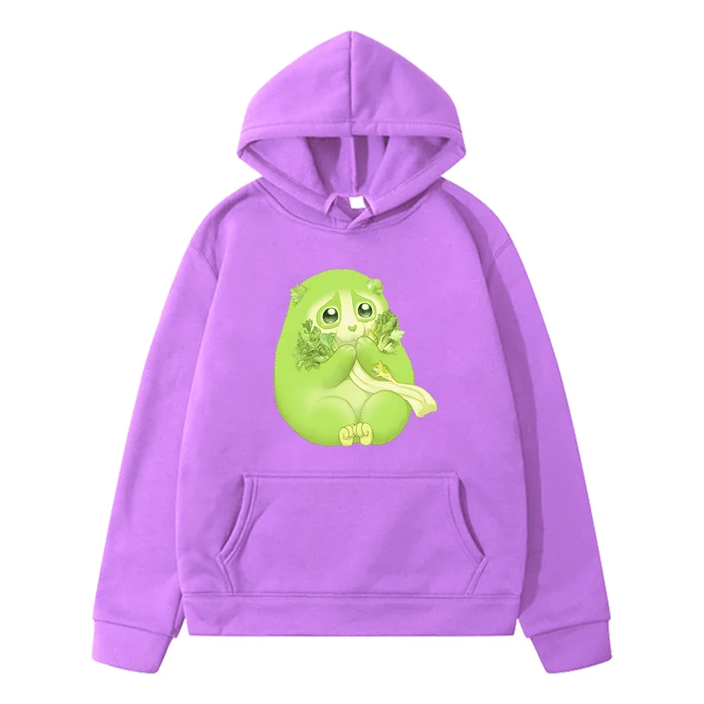 Vegetable Fairy Slow Loris Celery Hoodies Long Sleeve Children Cartoon Sweatshirts Boys and Girls Kawaii Graphic Pullovers Kids