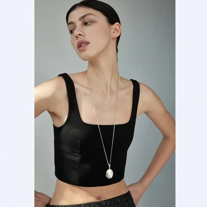 Fashion glossy pendant women's new adjustable rope personalized collarbone chain commuter style versatile simple necklace