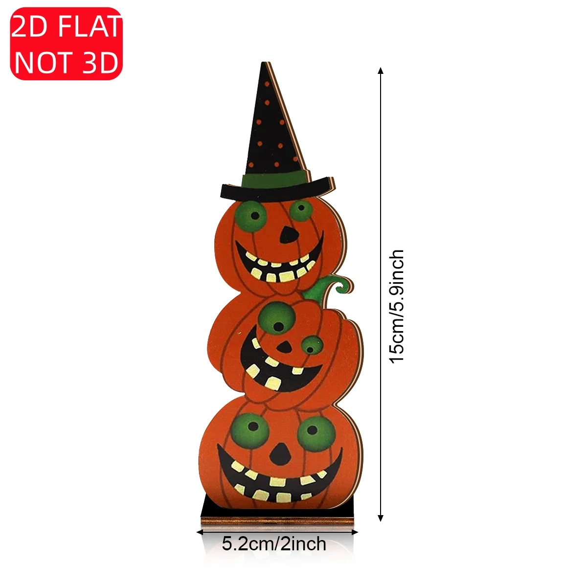 1 Set of 2D Flat Halloween Wooden Pumpkin Tabletop Ornaments, Orange Jack-O'-Lantern Stacking Design, Orange Polka Dot Black Witch Hat Decoration, Halloween Festive Party Shop Window Vintage Horror Tabletop Art Decoration, Courtyard Garden Decoration Ornament