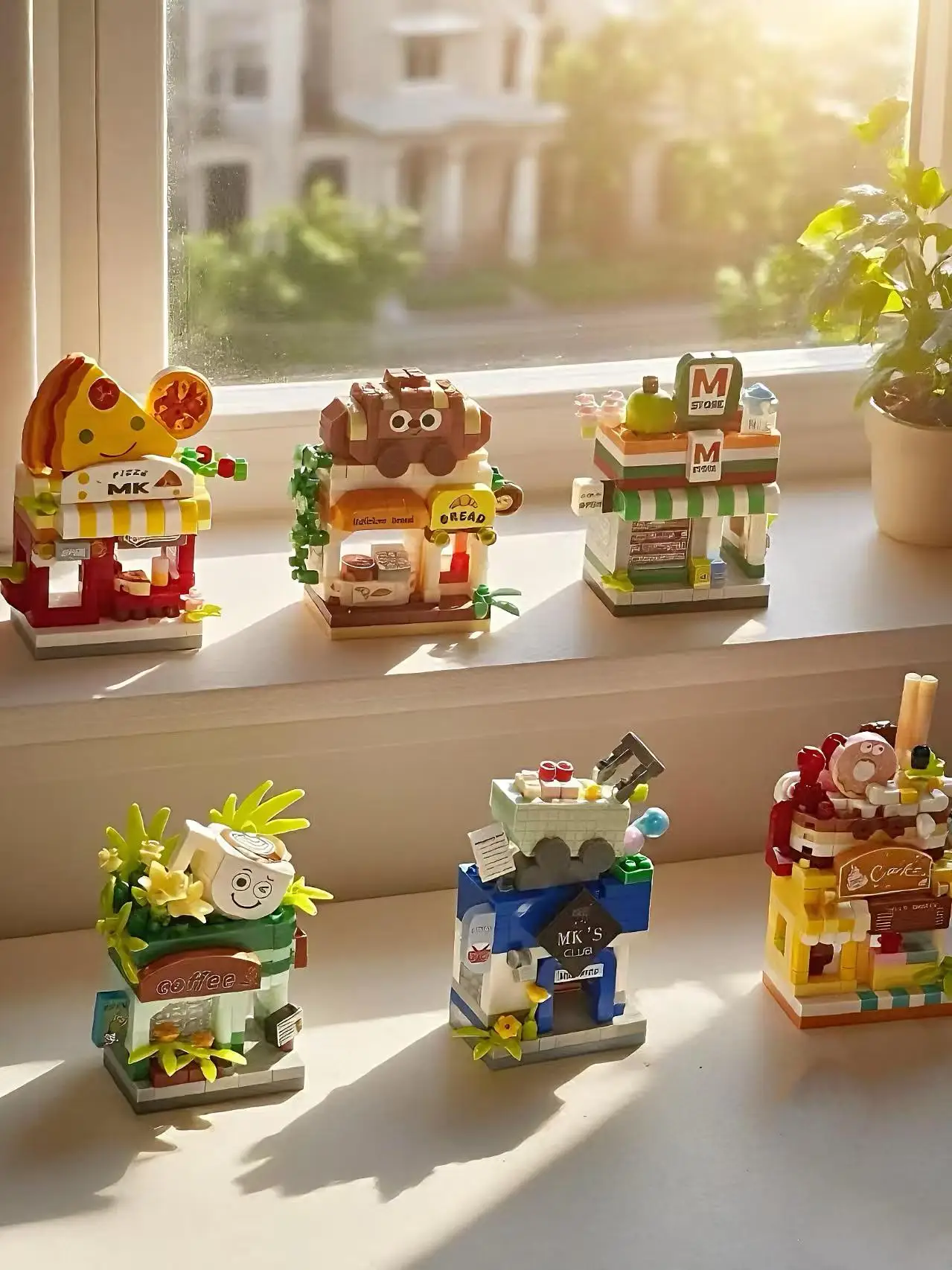 

City View Mini Building Blocks Sets for Adults food cake Assembling Brick Flower Shop Model Kids Toys Home Decoration Girl Giift