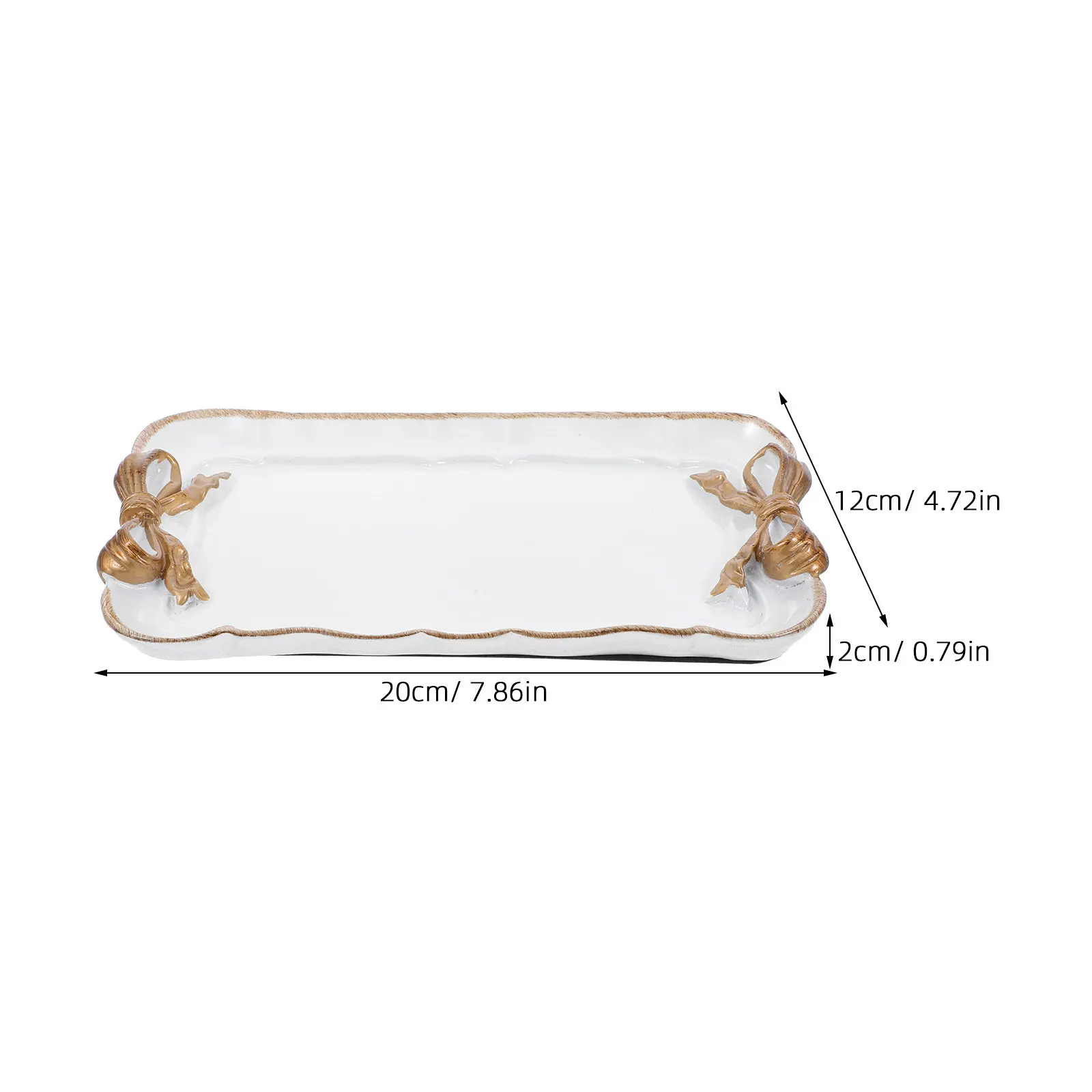 Bowknot Retro Jewelry Tray Hand Painted Macaron Friendly Resin Dessert Plate Cake Biscuit Holder Photo Prop