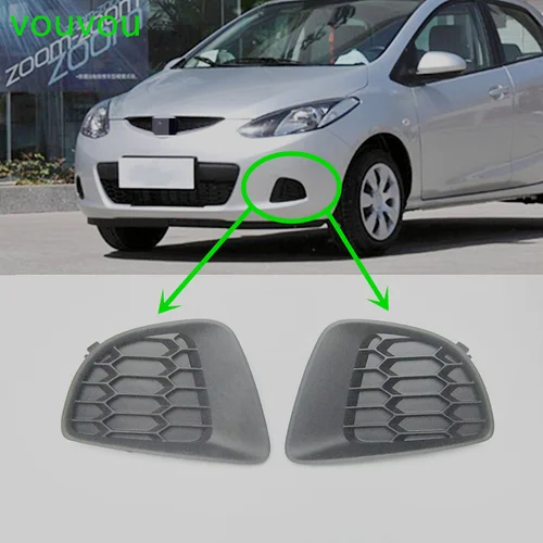 Imagen 1 del producto Accesorios para coche, pieza de carrocería, rejilla de parachoques delantero, cubierta de marco de lámpara antiniebla DG80-50-C11A para Mazda 2 2004-2011, hatchback sin tipo de lámpara antiniebla