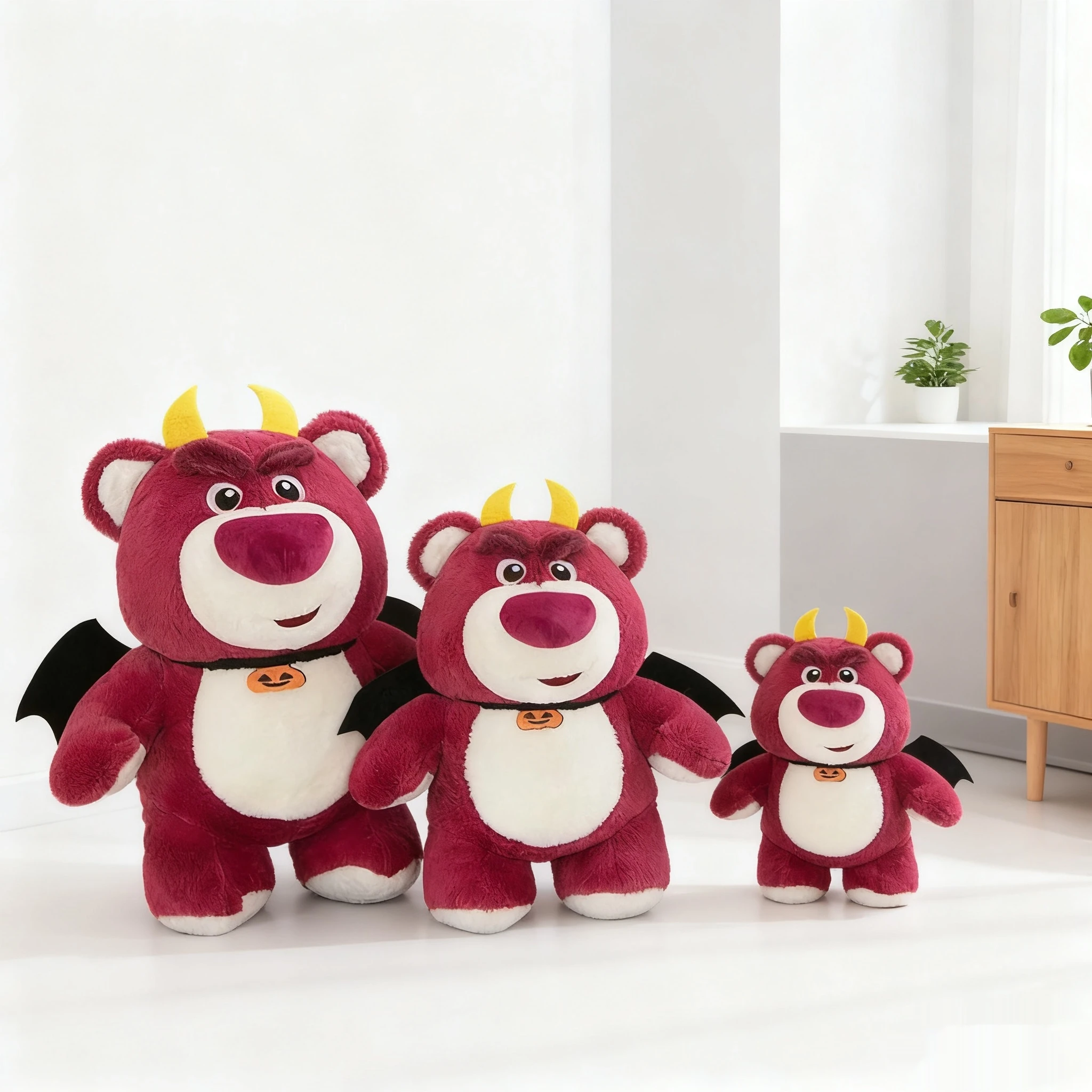 

Хэллоуин аниме мультфильм дьявол клубничный медведь плюшевая игрушка милый декор для рабочего стола мягкая спальная кукла подарок-сюрприз для детей и взрослых