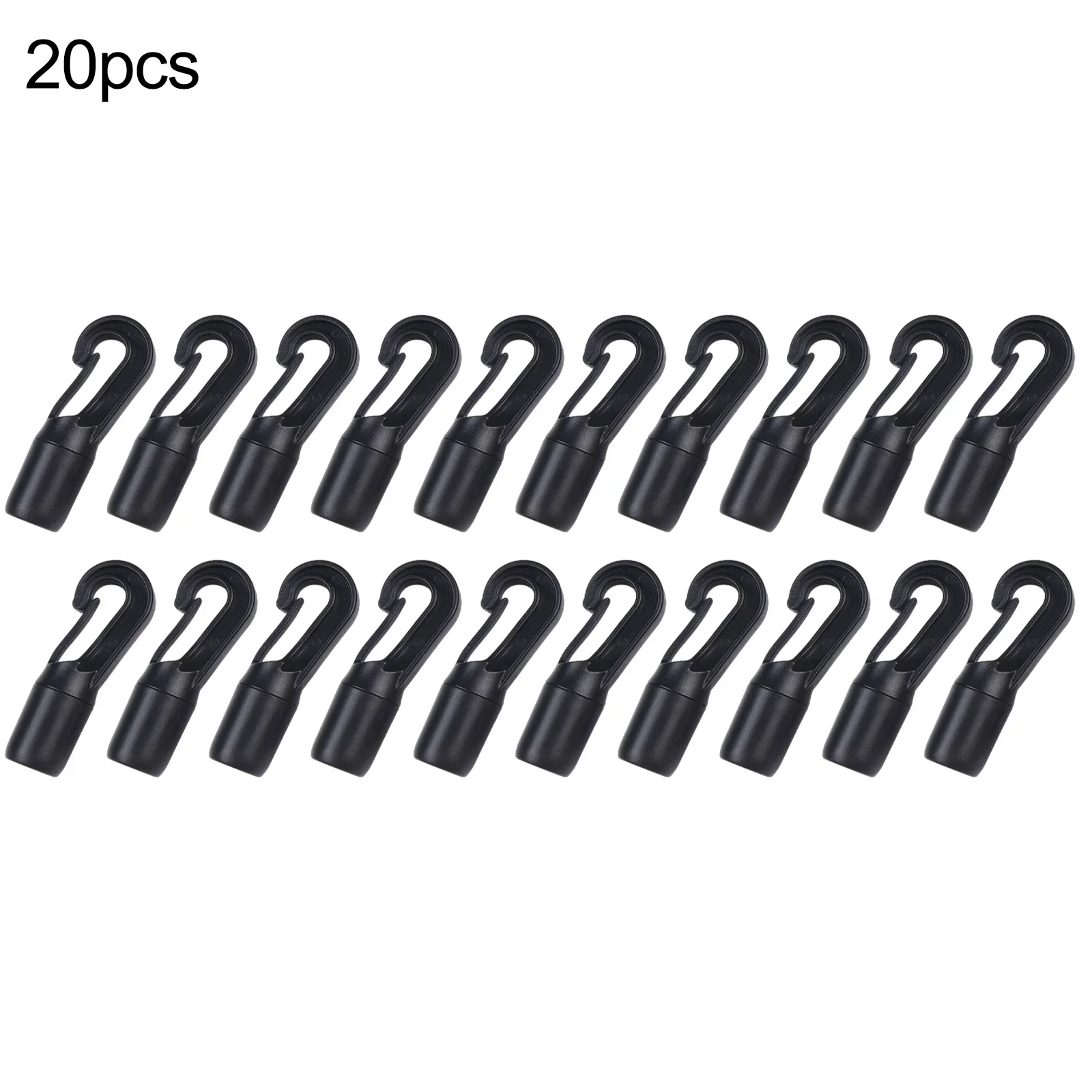 20PCS  Shock Cord Open End Hook Bungee Plastic Rope Terminal Hook Elastic For Bungee Shock Elastic Bungee Cord Straps