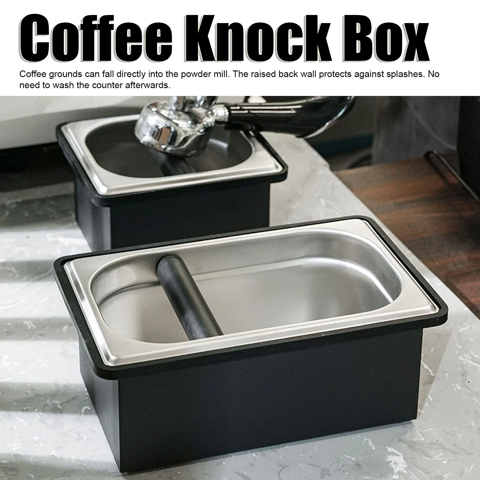 Coffee Knock Box Espresso Dump Bin for Barista Coffee Grind Anti-slip Espresso Dump Bin Grind Waste Bin Coffee Grounds Bucket view 2