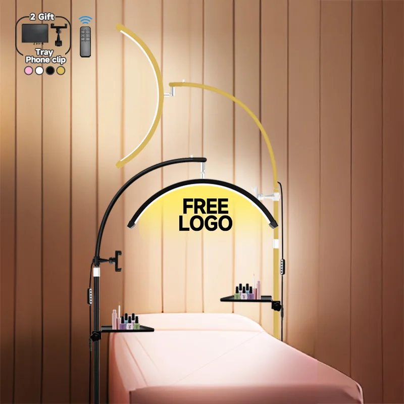 

Free LOGO 2025 Cosmetic Fill Light for Eyelash Extension LED Half Moon Light Lamp for Lashes Led Studio Light for Beauty Tattoo