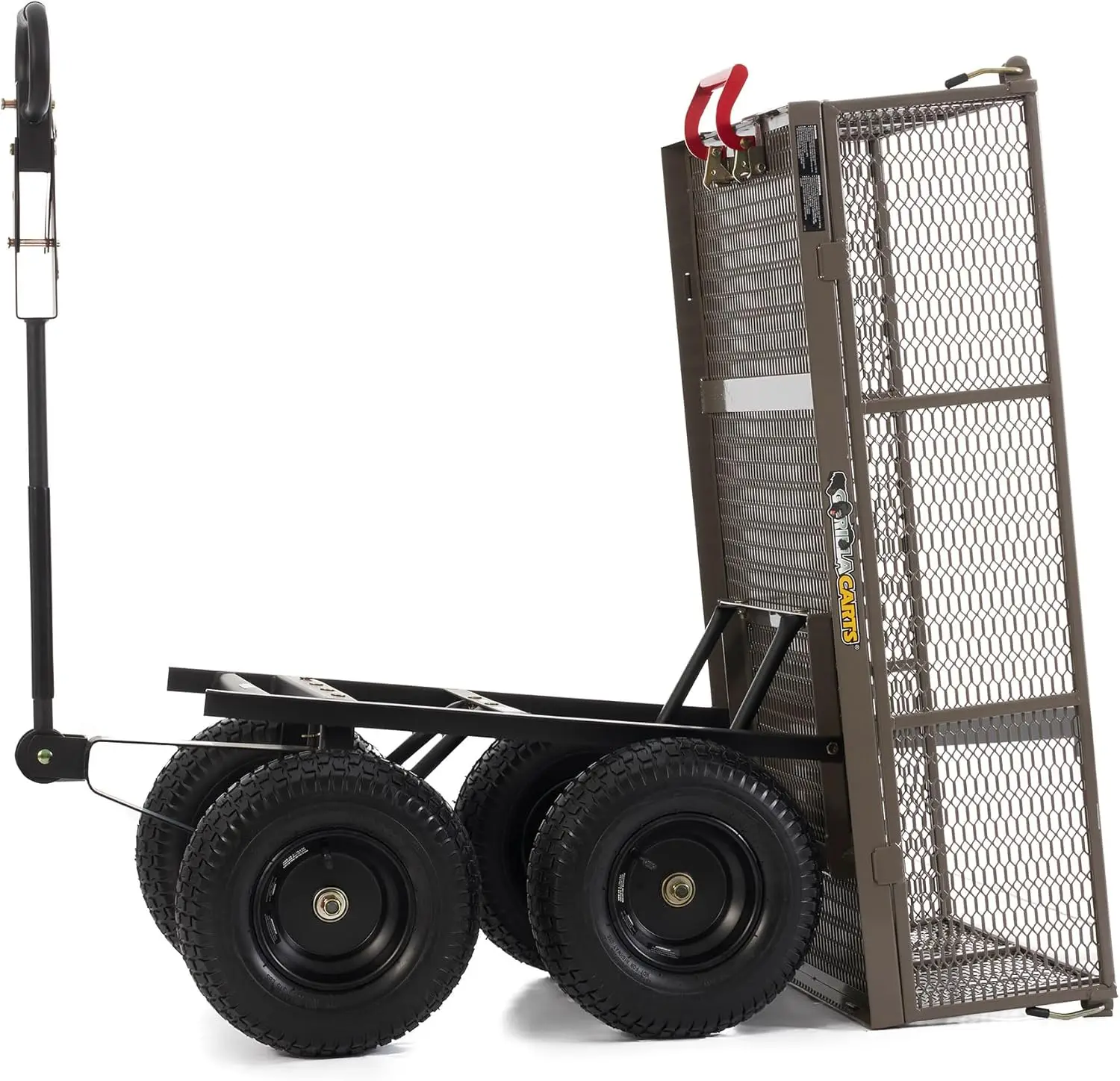 Carro volquete de acero de 5 pies cúbicos con paneles extraíbles para plataforma plana, capacidad de 1.200 lb