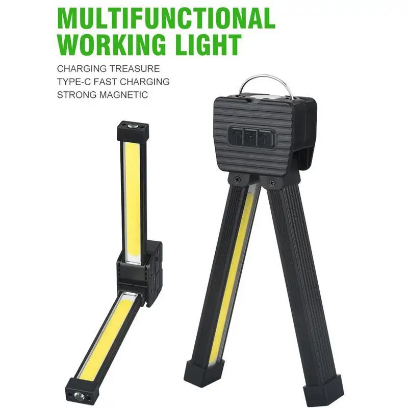 

Portable Magnet LED Flashlight with Hanging Hook,Handheld USB Rechargeable Worklight,Magnetic Work Light with 180 Degree Folding