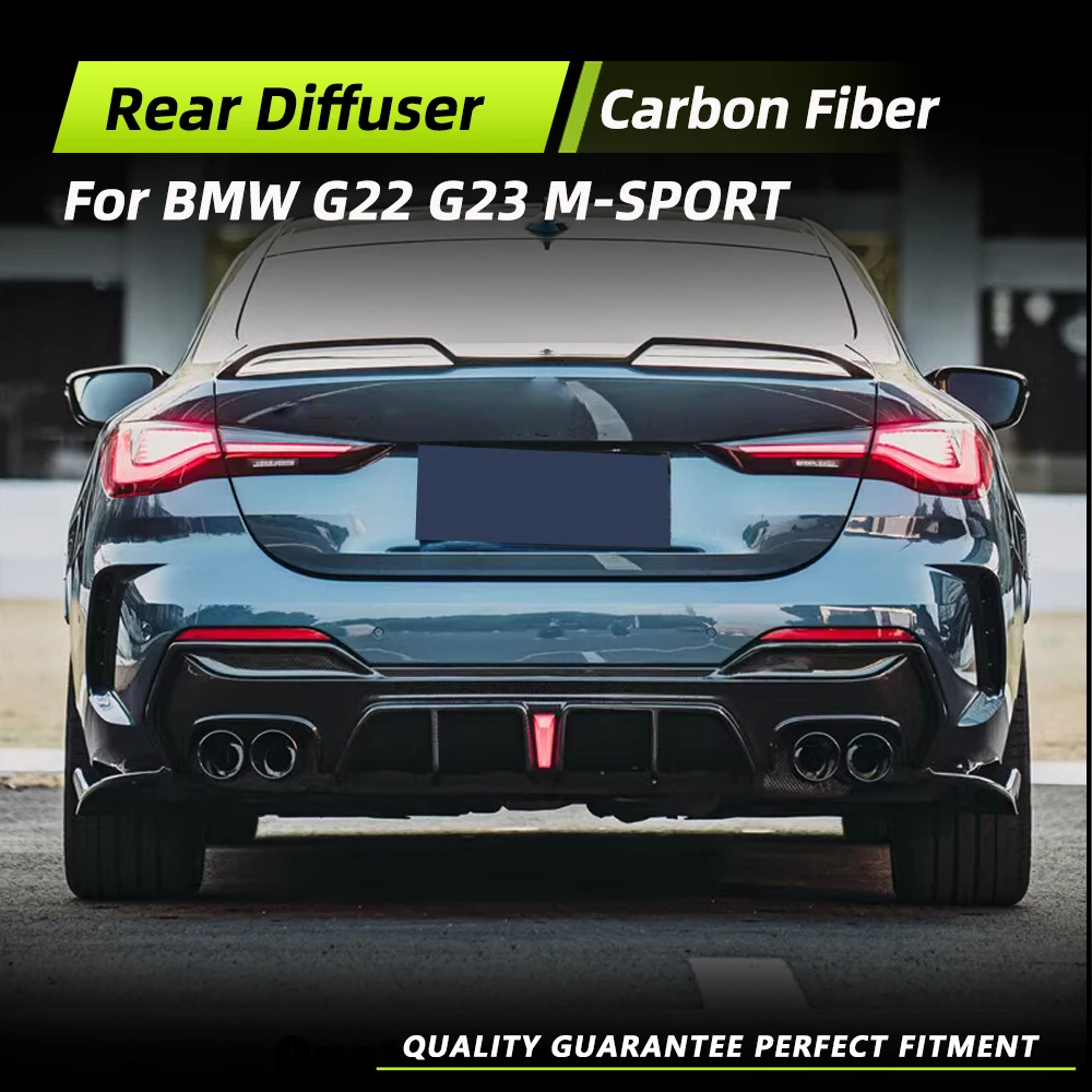 

Car Rear Diffuser for BMW 4 Series G22 G23 M-Sport2021-2022 Carbon Fiber Car Rear Lower Bumper Spoiler Racing Body Kit Splitters