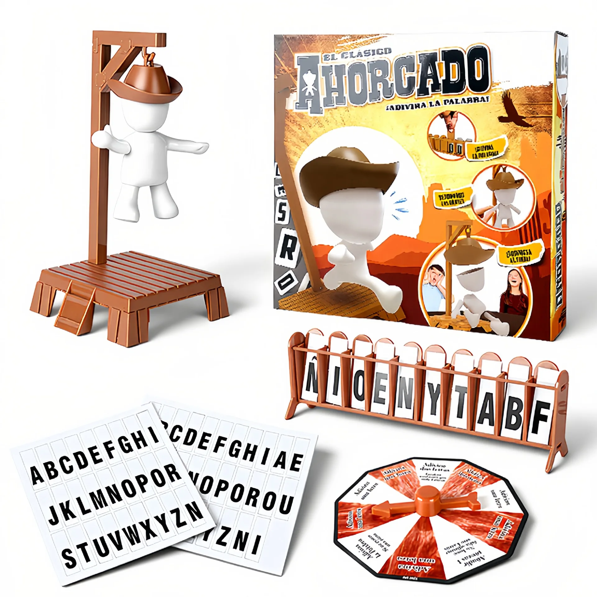 Cowboy Magnetic Hangman Board Games Mystery Guessing Word Before Hank Falls Hanging with Doll Travel Table Game