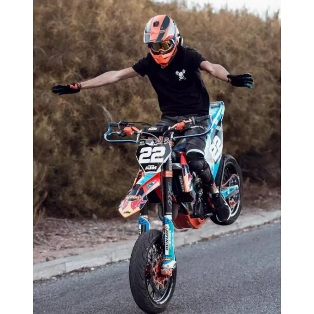 Off-road Motorcycle European and American Clothes Cycling Biker Biker T-shirt Short Sleeve Half Sleeve Men's Trendy Brand Ins