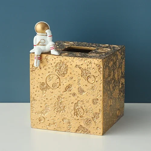 Astronaut Resin Tissue Box Square Paper Towel TubePaper Roll Holder Rectangular DecorationPaper Storage