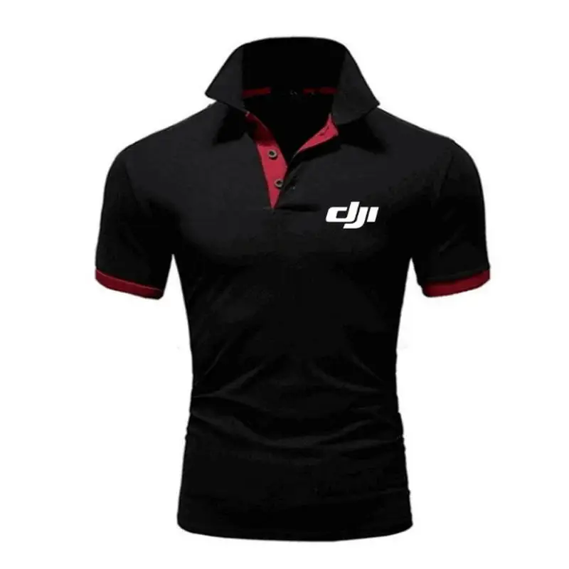 2025 marke Neue männer T-shirt Revers Casual kurzarm Nähte Männer T-shirt Für Männliche DJI Druck Pullover Top mann T Shirt – Detail 8