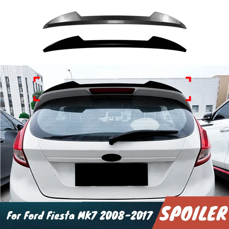 

For Ford Fiesta MK7 2008-2017 ABS Plastic Black Carbon Look Car Rear Trunk Spoiler Wings Tuning Body Kit Accessories