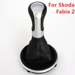 For Skoda Fabia 2 II MK2 Combi Scout 2007 2008 2009 2010 2011 2012 2013 2014 Car Gear Stick Shift Knob Leather Boot 5J0711113F