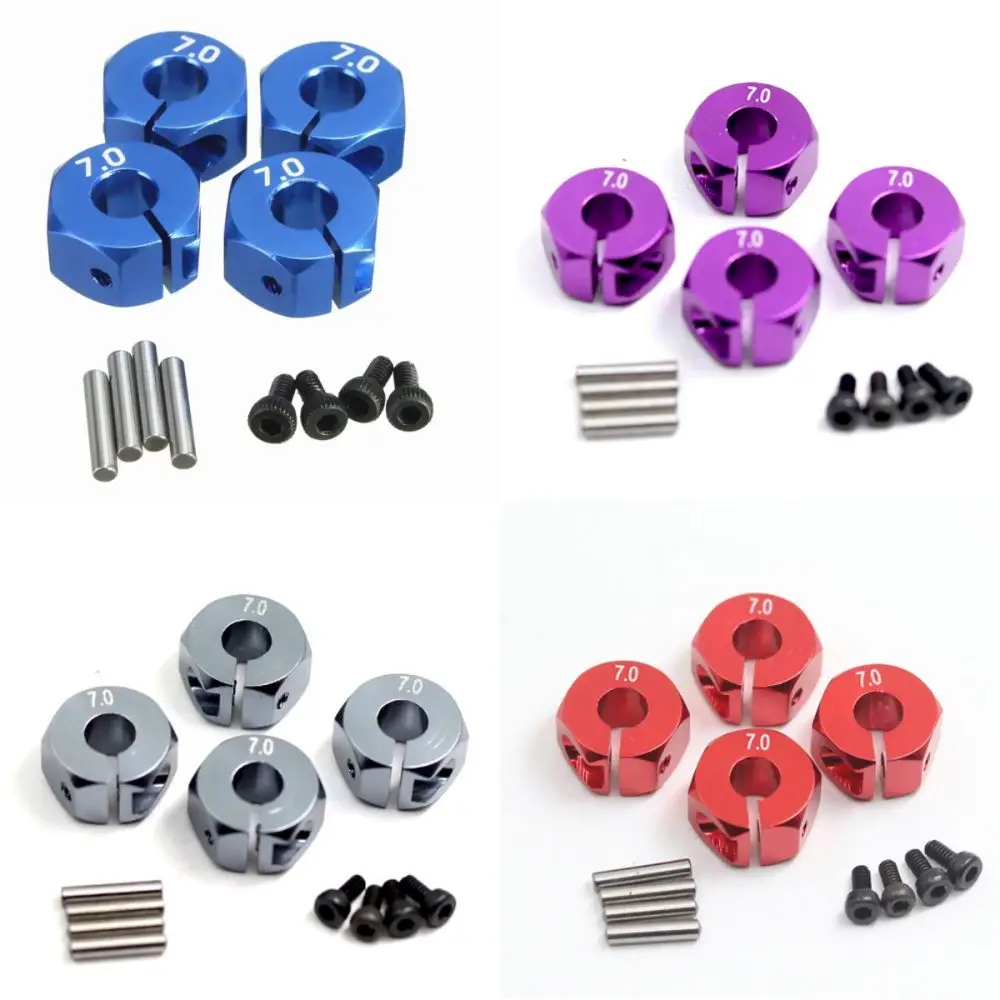 4pcs Wheel Hex Drive Hubs Aluminum 6 7 mm Crawler Wheel Parts with Pins Screws Multiple Color for HSP HPI Tamiya