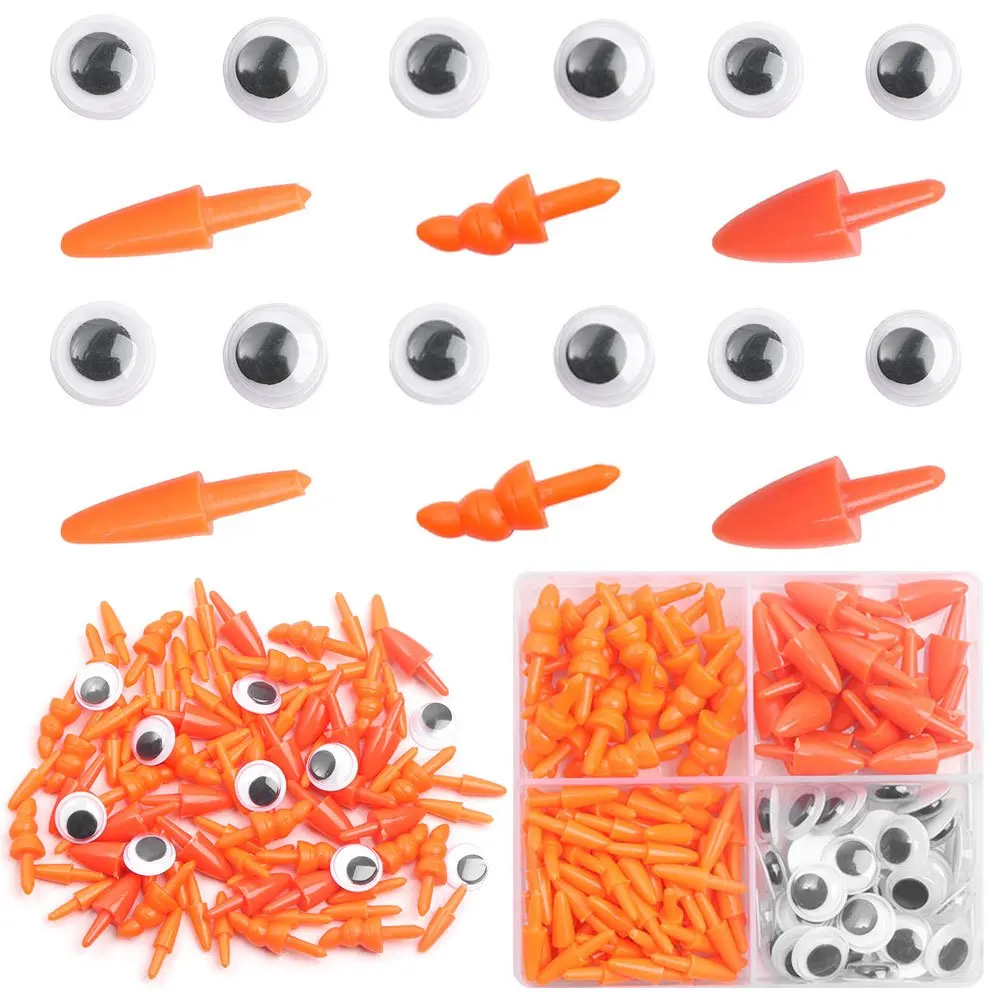14/120pcs Eye and Carrot Nose Combination Kit,Used for DIY Christmas Snowman Decoration,Halloween,Thanksgiving,Christmas Gifts