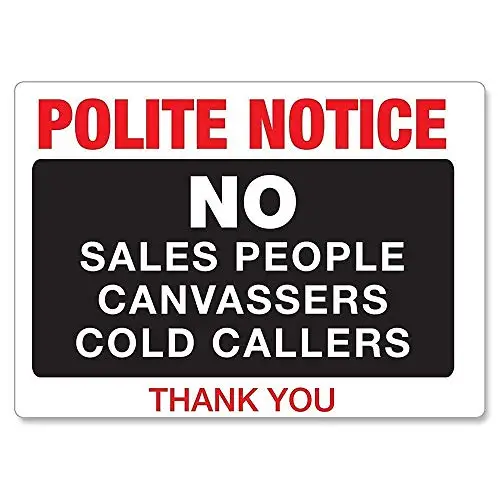 No Sales No Cold Callers Wall Poster Tin Sign Vintage BBQ Restaurant Dinner Room Cafe Shop Decor