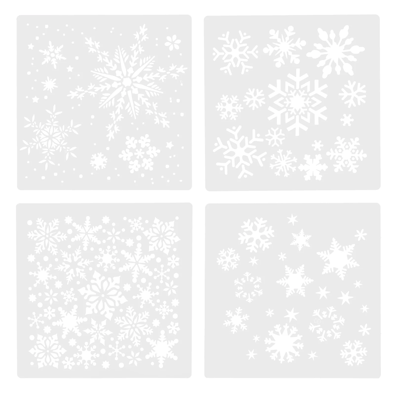 

4 Pcs Painting Template Drawing Stencils Graffiti Templates Snowflake Multi-function Plastic Creative Child DIY