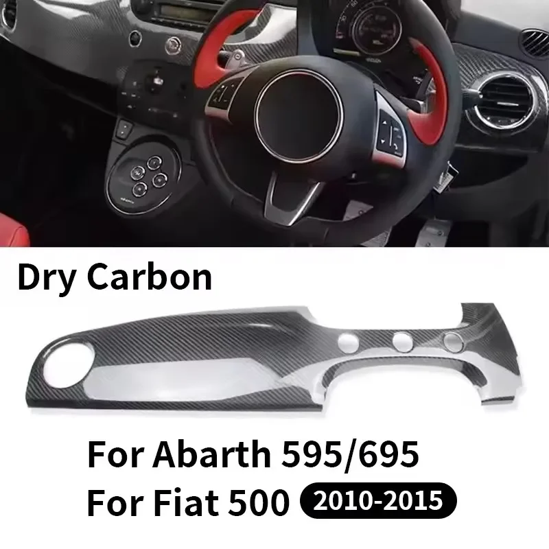 For FIAT 500 For Abarth 595 695 Dry Carbon Fiber Interior Central Control Speedomete Trim Ring Dashboard Decoration Accessories